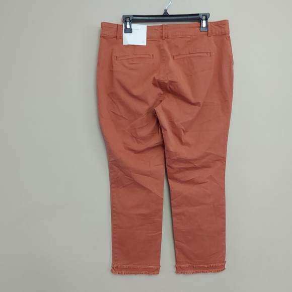 LOFT Frayed Girlfriend Chinos Soft Sienna Pants - Picture 9 of 13